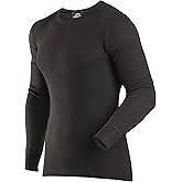 ColdPruf Men's Enthusiast Single Layer Long Sleeve Crew Neck Base Layer Top, Black, Large Tall