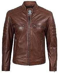 Decrum DISC Brown Leather Jacket - Cafe Racer