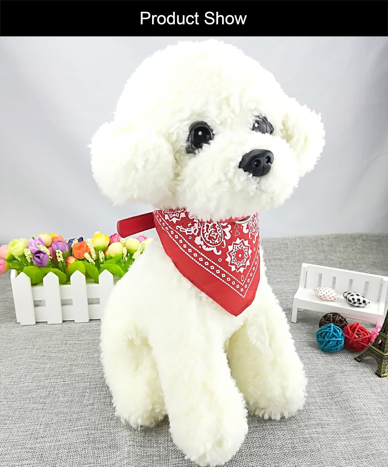 Newtensina Fashion Dog Bandana Collar Dog Collar Boy Medium Bandana Puppy Bandana with Collar for Dogs - Red - M - Image 3