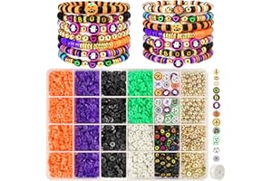 Gionlion 3500 Pcs Halloween Beads for Bracelets, Clay Beads Bracelet Making Kit Halloween Decorations Charms Jewelry Making, DIY Crafts for Gifts Party Favors