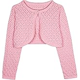 BOLEROSE Girls Long Sleeve Pointelle Knit Childrens Kids Bolero Shrug