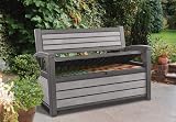 Keter Hudson Bench 2-in-1 Garden Storage Box Seat 227L Anthracite Weatherproof view 2