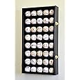 40 Baseball Ball Display Case Cabinet Holder Wall Rack w/98% UV Protection Lockable, Black