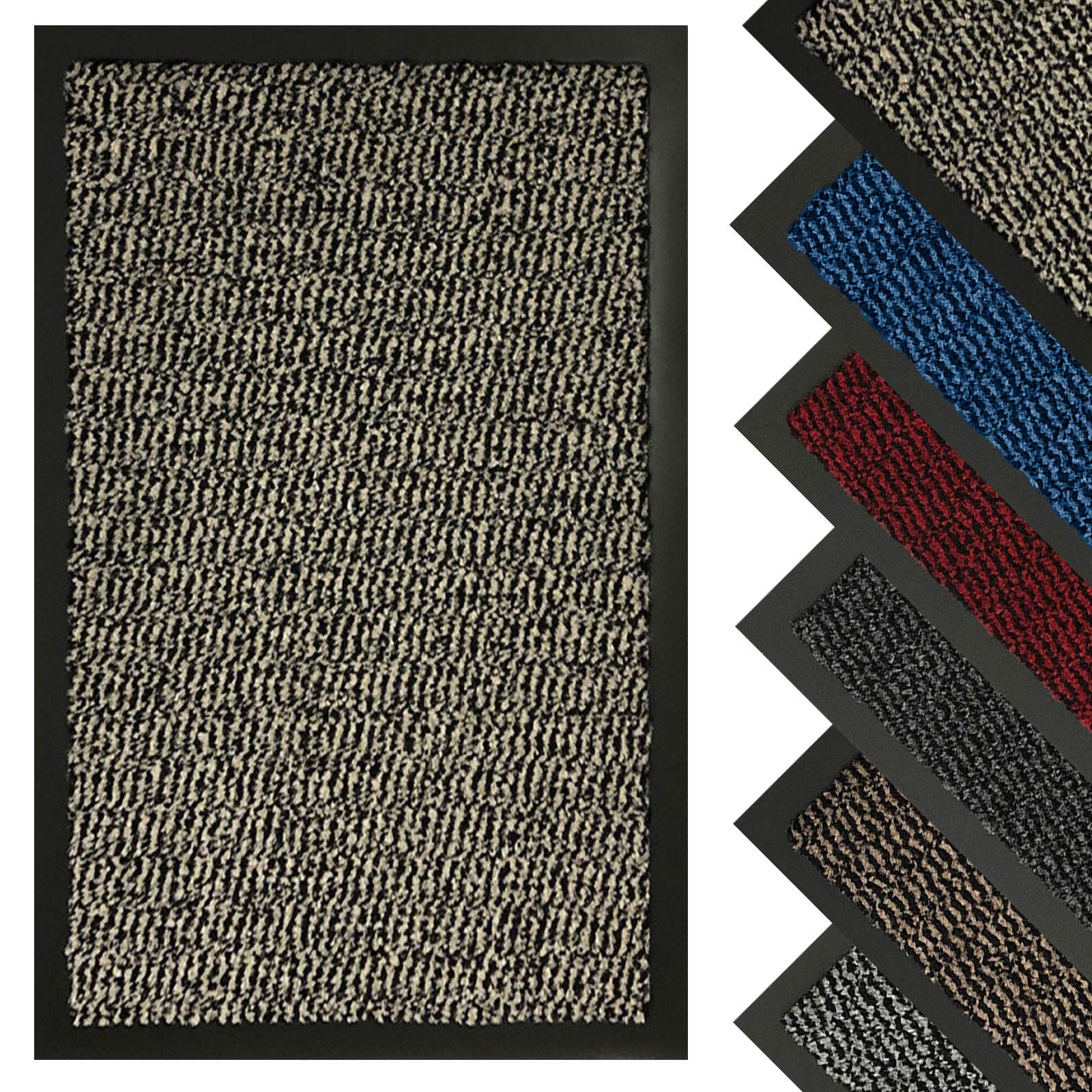 FB FunkyBuys Heavy Duty Barrier Mats Non Slip Rubber Mat Floor Mats Kitchen Rugs Washable Light Weight Rubber Multicolor Door Mat