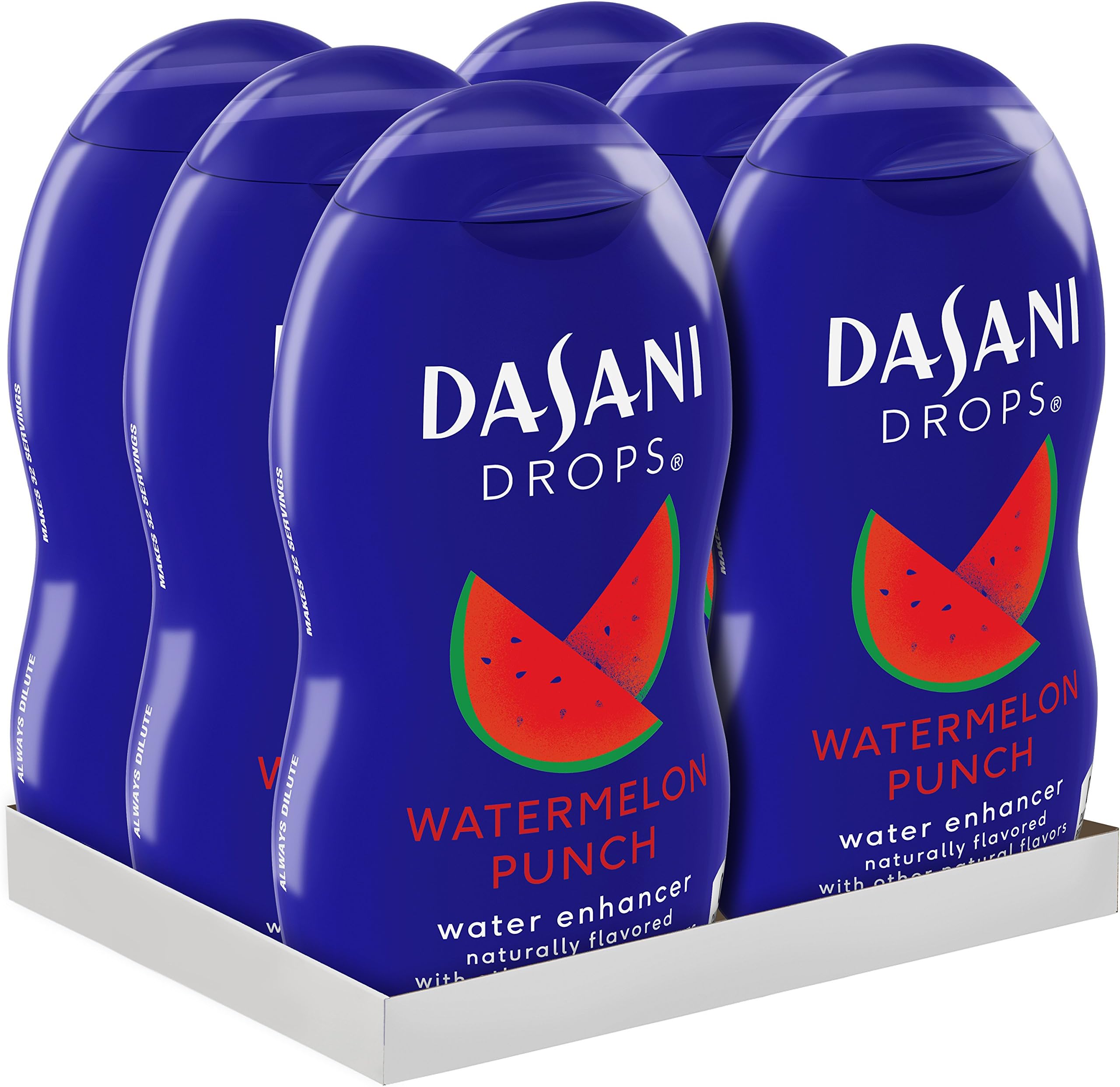 DASANI Drops Watermelon Punch Water Flavor Enhancer Drink Mix, 1.9 Fl. Oz, 6 Pack