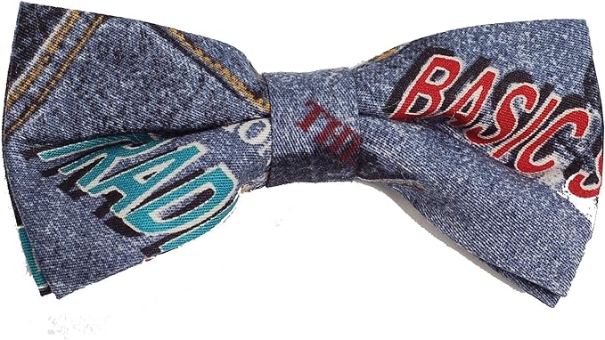 Amazon ノーブランド 蝶ネクタイ ボウタイ バタフライ ネクタイ ブルー ジーンズ モチーフ Bt140 ネクタイ 通販