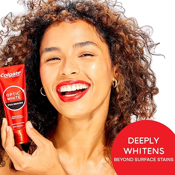 COLGATE OPTIC WHITE PRO SERIES WHITENING TOOTHPASTE WITH 5% HYDROGEN PEROXIDE, STAIN PREVENTION, 3 OZ TUBE