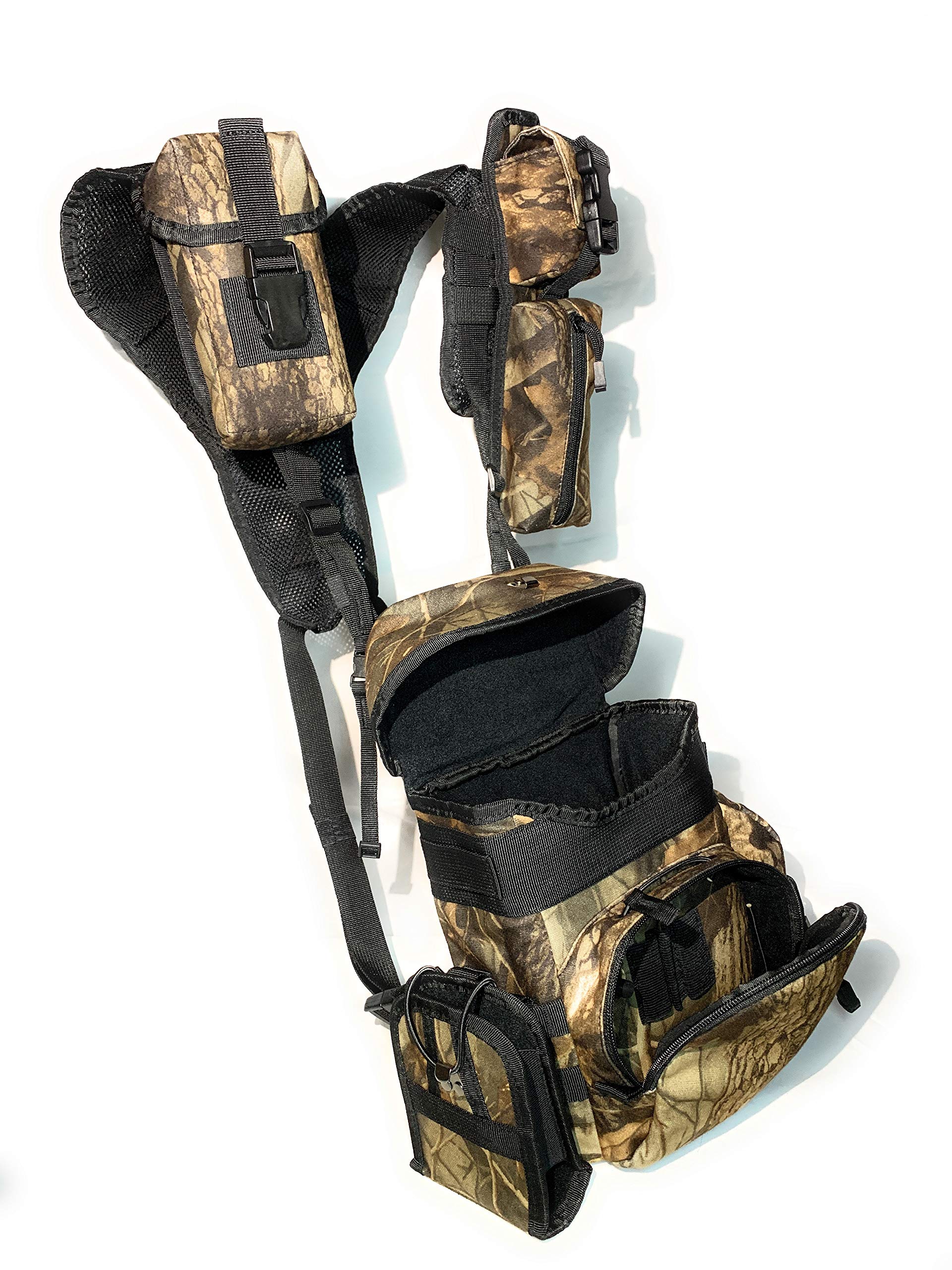 T.O.M HORIZONS Binoculars Harness Case Pack, Bino Pack with Rangefinder Compartment - Detachable Molle Compartments Camouflage for Hunting, Hiking and Birdwatching