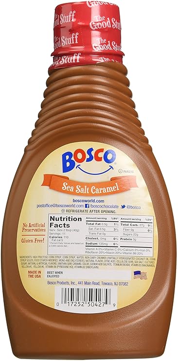 Amazon Com Bosco Syrup Sea Salt Caramel 15 Ounce Pack Of 6 Grocery Gourmet Food