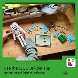 LEGO Minecraft Skeleton Figure with Diamond Helmet Grass Base view 6