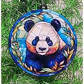 Generic Panda Bear Stained Glass Themed Ornament
