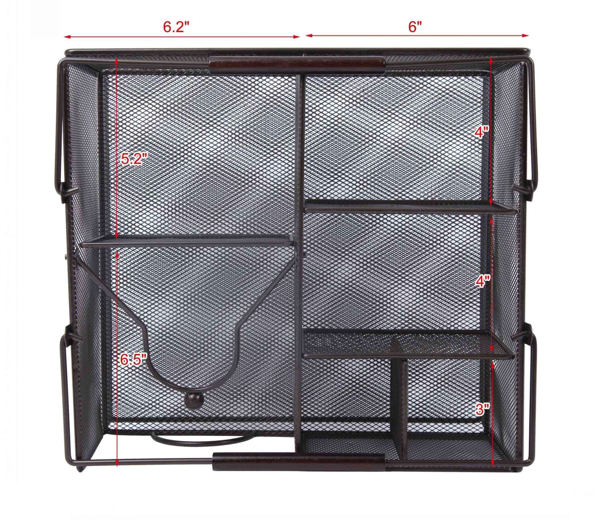 Finnhomy Steel mesh Picnic Caddy, Metal Tabletop Organizer for