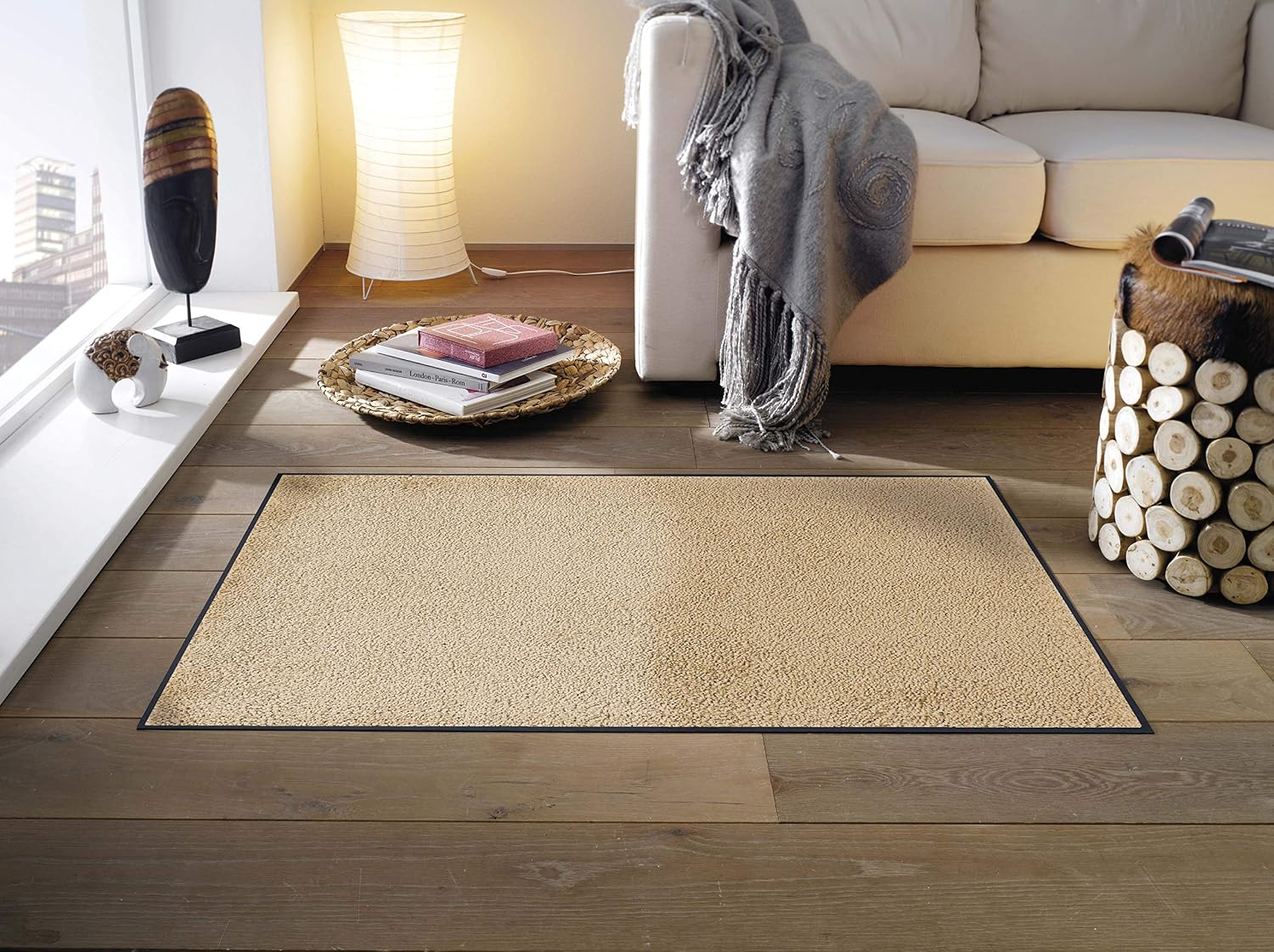 Door Mat Sand Yellow 75 x 120 cm beige, 75 x 120 cm (Rectangular) - Image 4
