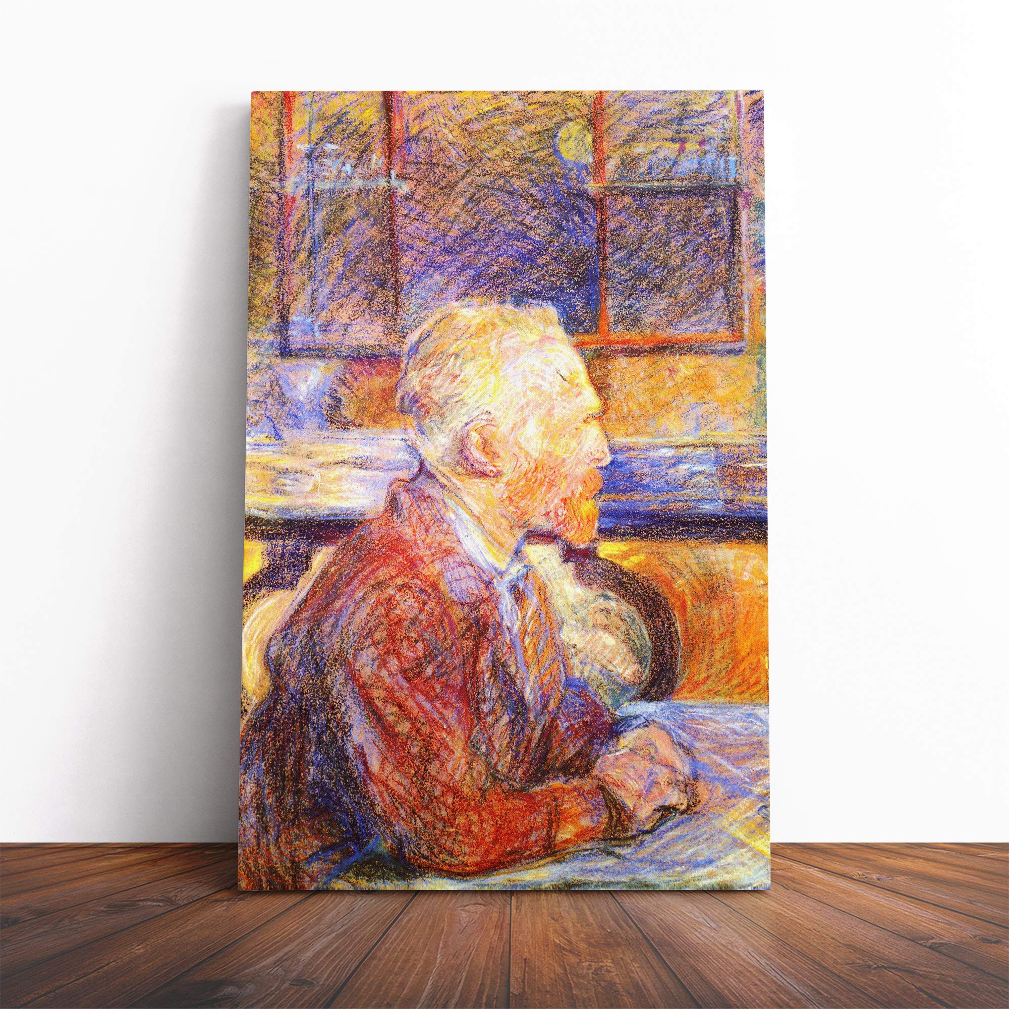 Henri de Toulouse-Lautrec Portrait of Vincent Van Gogh Canvas Print | Gallery Wrapped 30mm Frame Wall Art | 20x14 inches | Ready to Hang | Modern People Picture | Living Room Bedroom Lounge Office