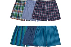 Fruit of the Loom Men's Tag Free Woven Boxer Shorts, Relaxed Fit, Moisture Wicking, Assorted Color Multipacks