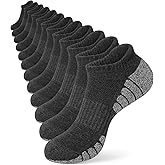 Darller Mens Ankle Athletic Running Socks Low Cut Sports Cushioned Socks for Men 6 Pairs