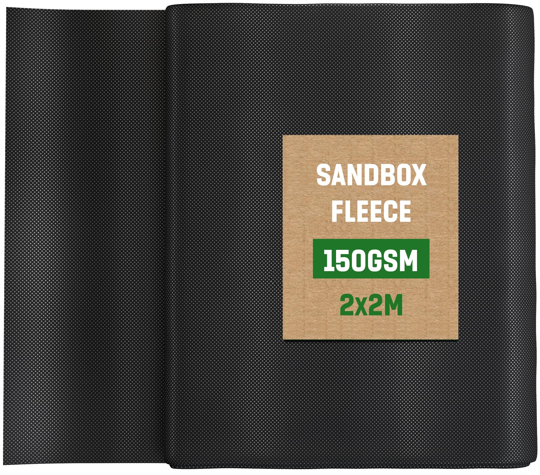 GardenGloss® Weed Control Membrane Heavy Duty for Sand Pit (2m x 2m) - 150g/m² Extra Strong Sandbox Fleece - Extremely Tear Resistant and Water Permeable