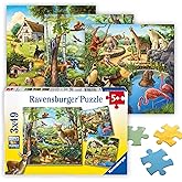 Ravensburger - Forest, Zoo & Farm Animals - 49 Piece Jigsaw Puzzle 3 Pack Set - Vibrant Colors - Deer, Horses & More - Larger Pieces - Premium Quality - Ideal Gift - Screen-Free Fun - Children Age 5+