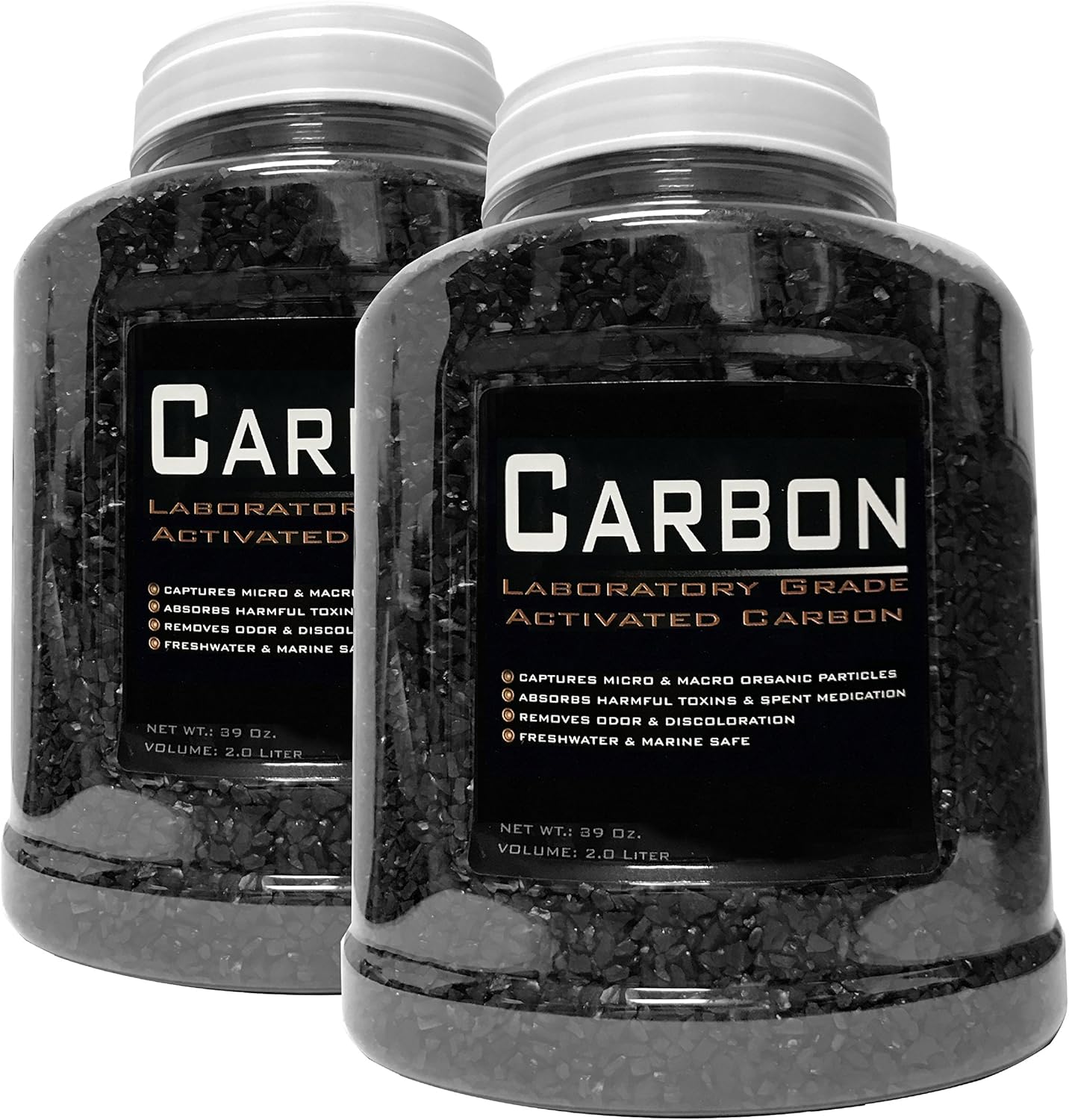 Encompass All 2 Pack - 39 Ounce (Total 78 oz.) Premium Laboratory Grade Super Activated Carbon with Free Media Bag Inside Each Jar - AM Brand