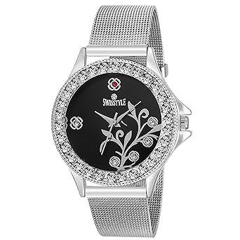 SWISSTYLE Analogue Black Dial Women's Watch - Ss-Lr097-Blk-Ch