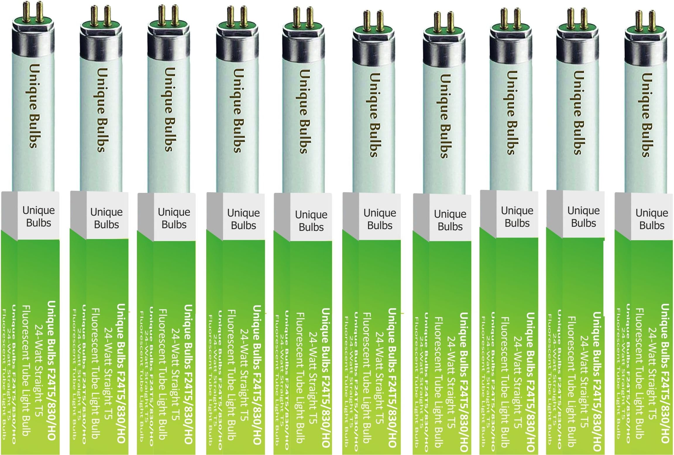 (Pack of 10) F24T5/830/HO 24-Watt Straight T5 Fluorescent Tube Light Bulb,