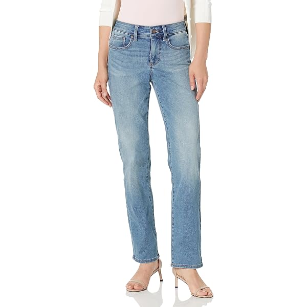 Jean NYDJ Marilyn Gris Taille 0 Droit Ourlet Brut Délavé - Occasion Très Bon état