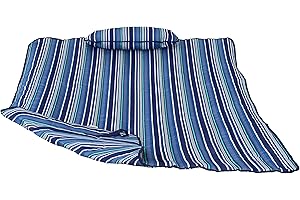 Sunnydaze Polyester Quilted Hammock Pad and Pillow Set - Weather-Resistant - Breakwater Stripe