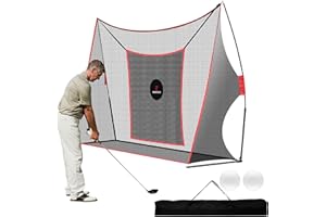 FRANKTECH Golf Practice Net - Heavy Duty Driving Range Net with High Impact Chipping Target, Include Carry Bag and Golf Balls for Indoor Outdoor
