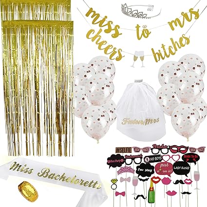Amazon Com Bachelorette Party Decorations Kit 50 Piece Bridal