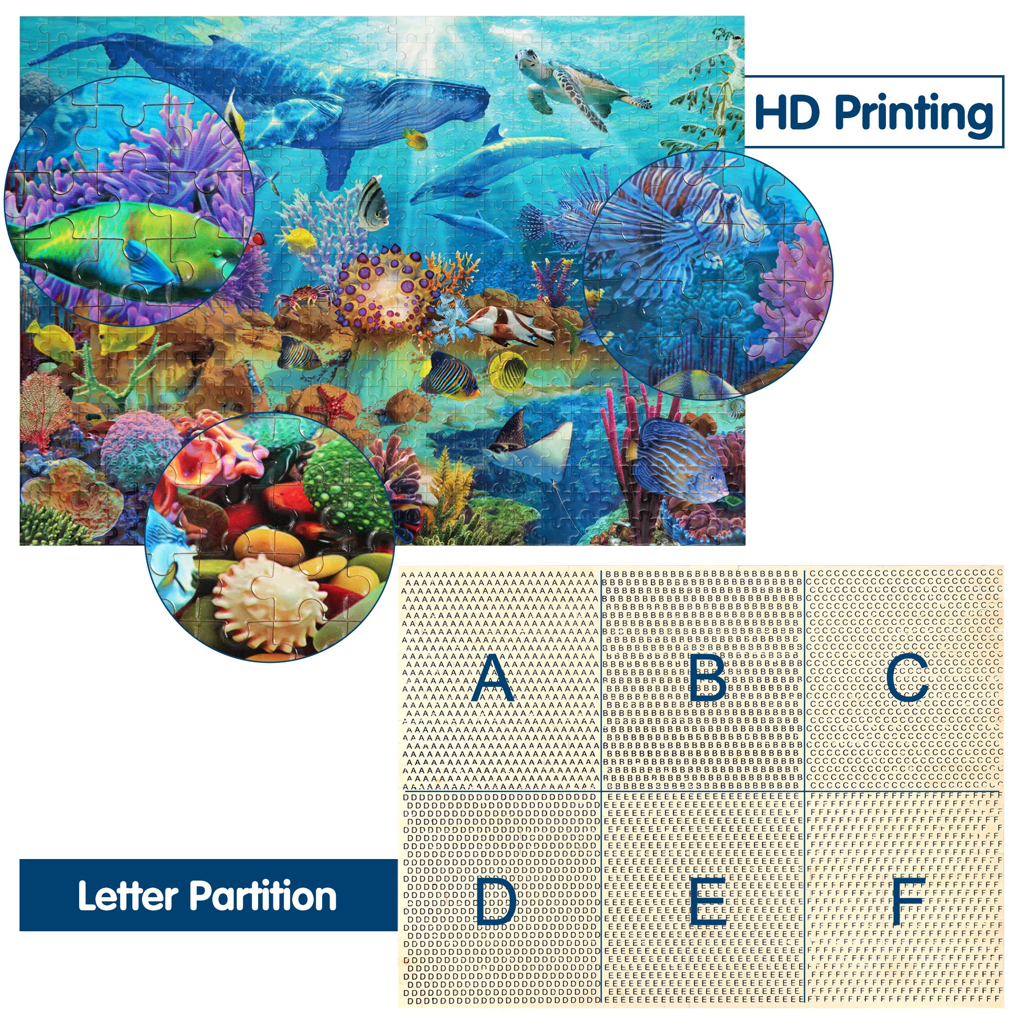 Becko US Puzzles for Adults Jigsaw Puzzles 500 Pieces Puzzles for Adults - Undersea World Underwater Paradise Ocean Scene