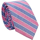 BELLUNO 2.5 inch Skinny Ties for Men, Solid Cotton Linen Neckties