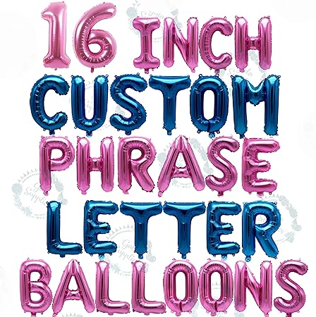 Amazon Com Letter Balloons Custom Phrase 16 Inch Alphabet