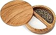 Hudson Essentials Olive Wood Salt Box - Kitchen or Dining Table Spice and Herb Container | Genuine Olive Wood - 5.5" Diameter