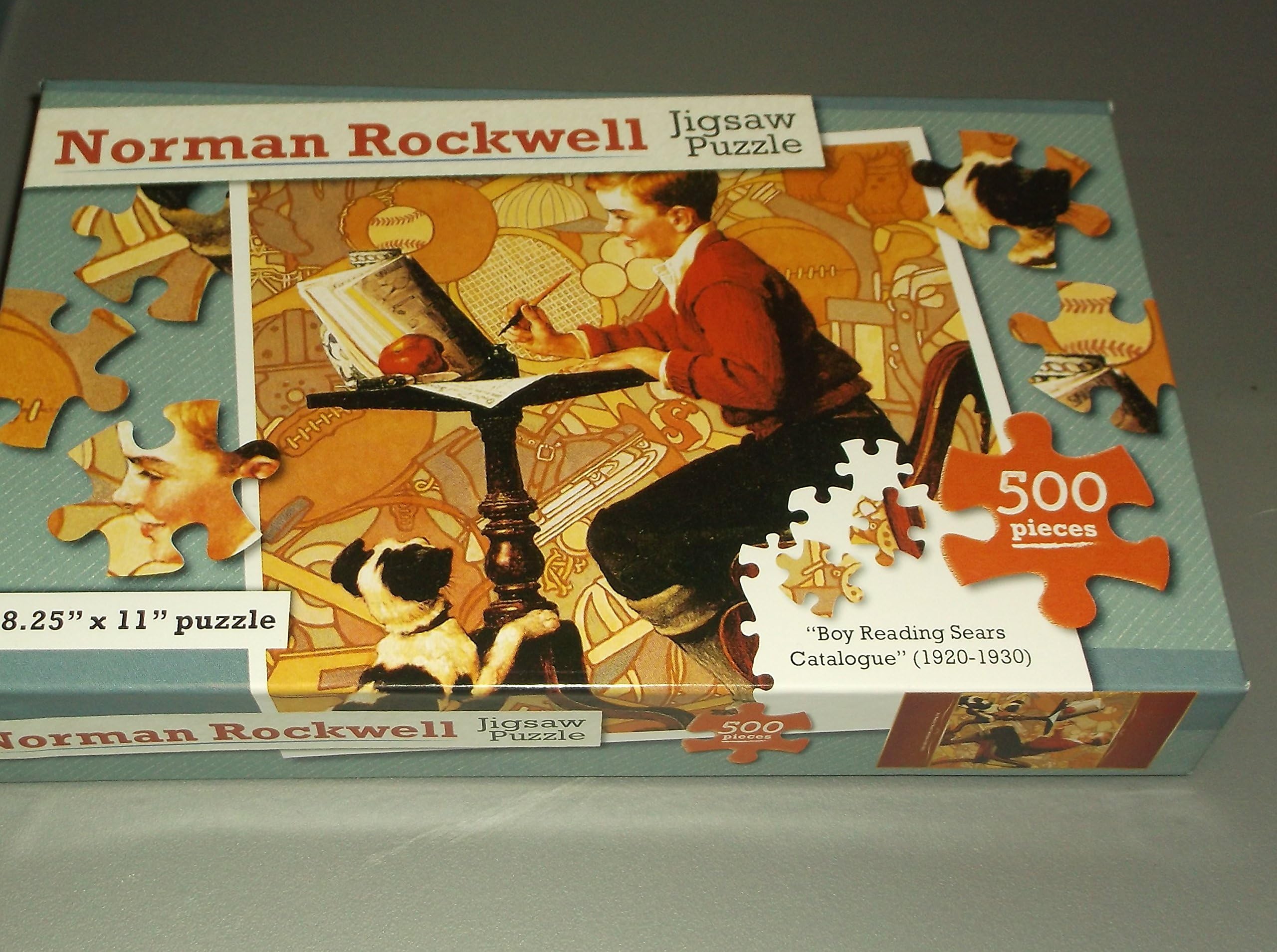 Normal Rockwell 500 Pieces Jigsaw Puzzle Boy Reading Sears Catalog