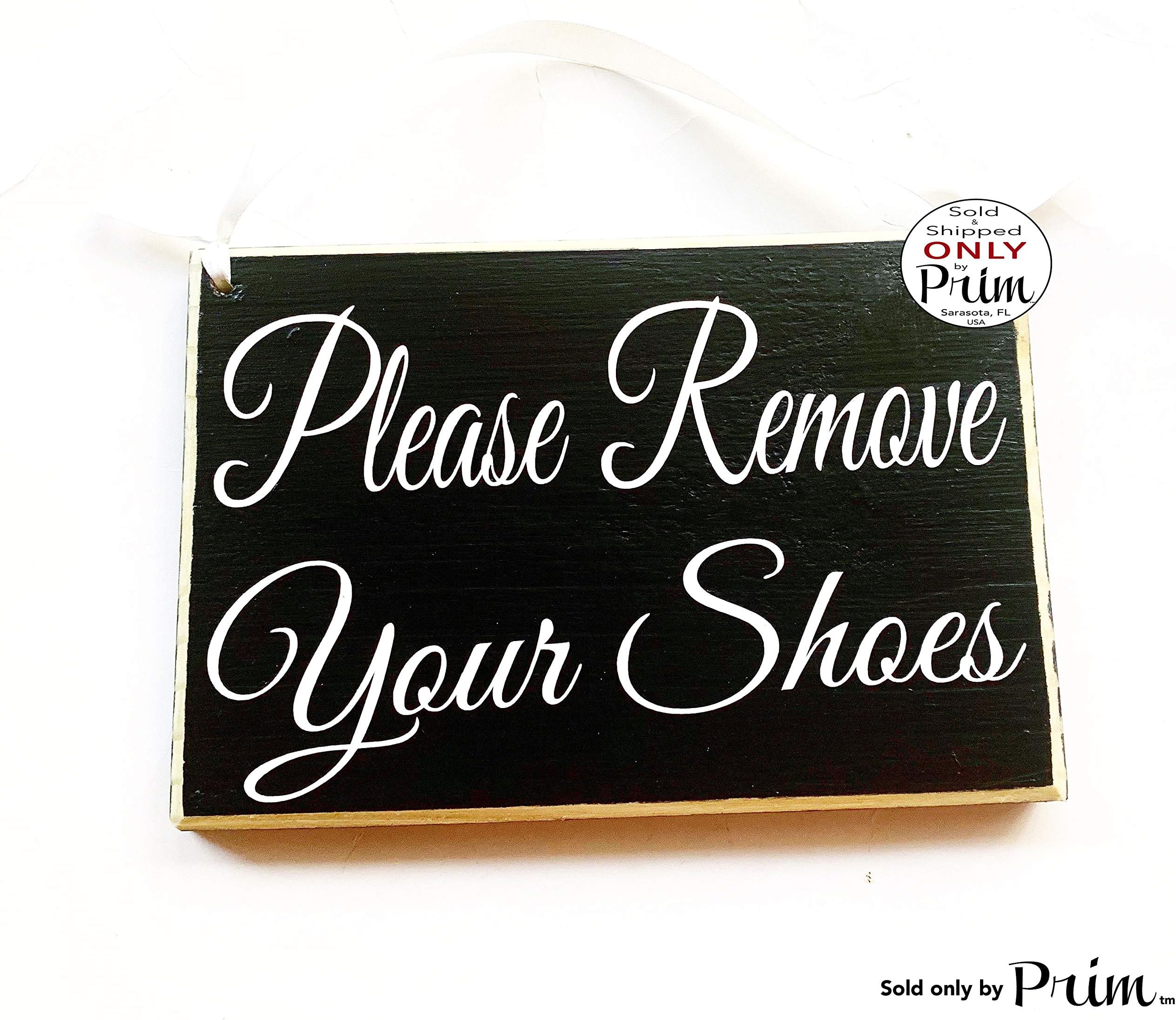 8x6 Please Remove Your Shoes Custom Wood Sign No Shoes Welcome Come On in Family Flip Flops Mud Room Boots Slippers Wall Door Plaque