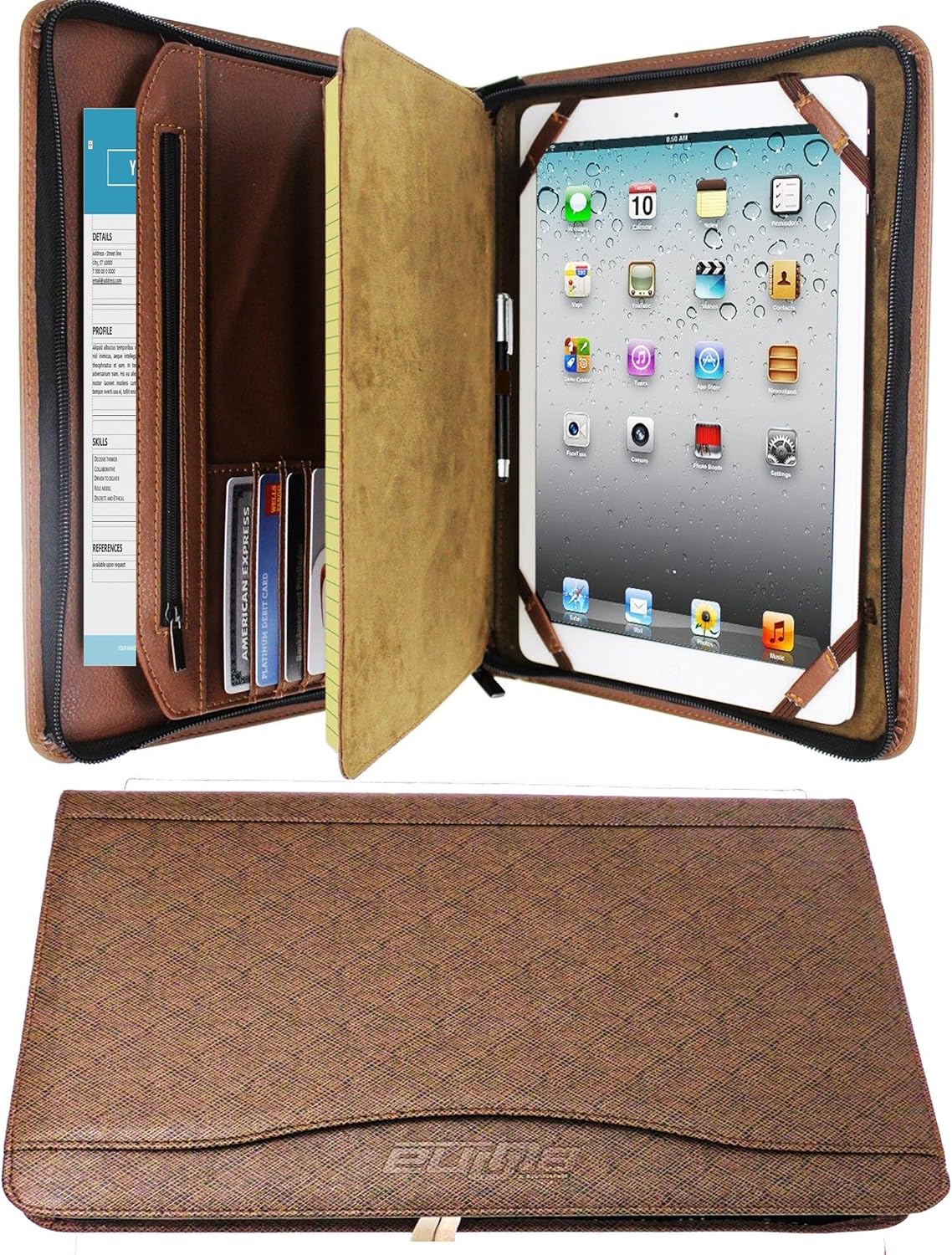 Zipper Binder Business Card Organizer Leather