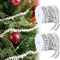Amazon.com: Yinder 2 Rolls Christmas Tree Beads Garland 14.7