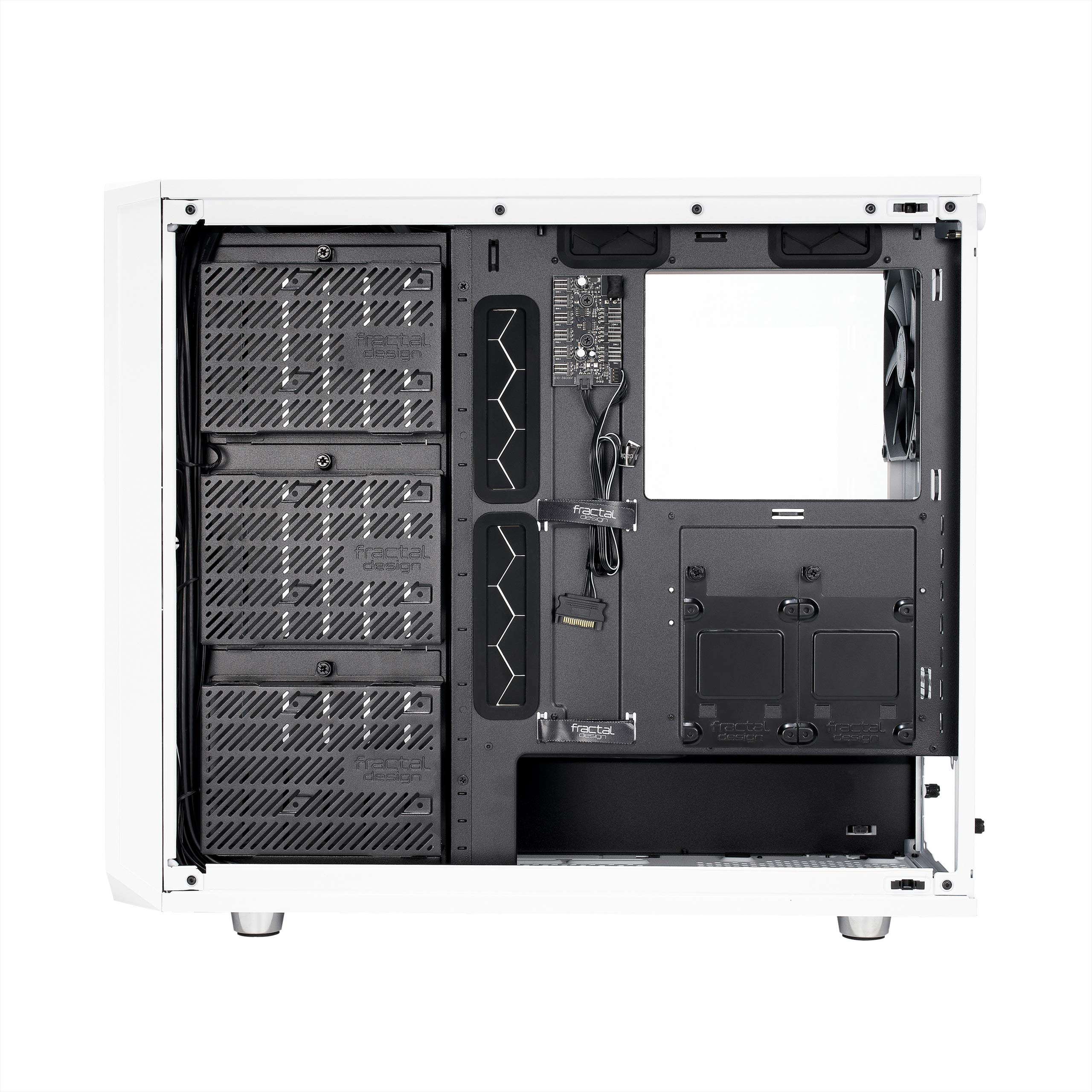 Fractal Design Meshify S2- Mid Tower Computer Case- Airflow/Performance- 3X Silent Fans and Nexus Hub Included- PSU Shroud- Modular Interior- Water-Cooling Ready- USB Type C- White Tempered Glass