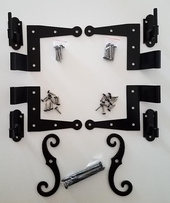 Stainless Steel Colonial Shutter Hardware (1 1/2" Offset) Complete Window Kit Home