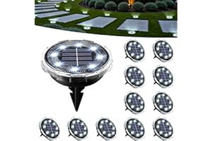 SOLPEX Solar Ground Lights 12 Pack, Solar Pathway Lights Outdoor Waterproof, Landscape Lighting for Garden, Walkway, Driveway, Yard, Deck, Patio, Swimming Pool (Cool White)