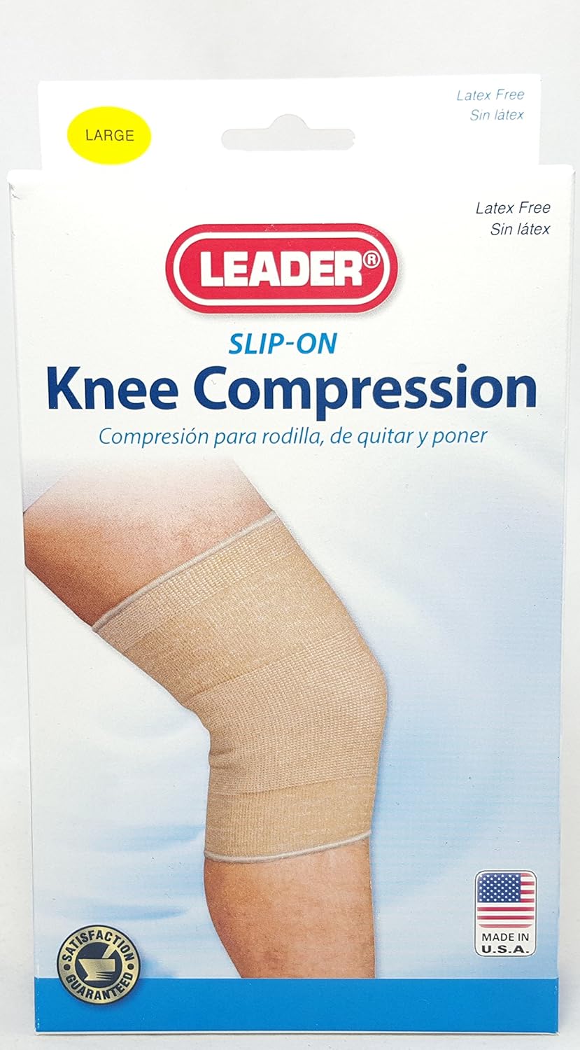 Leader Slip On Knee Compression Beige, Large Industrial