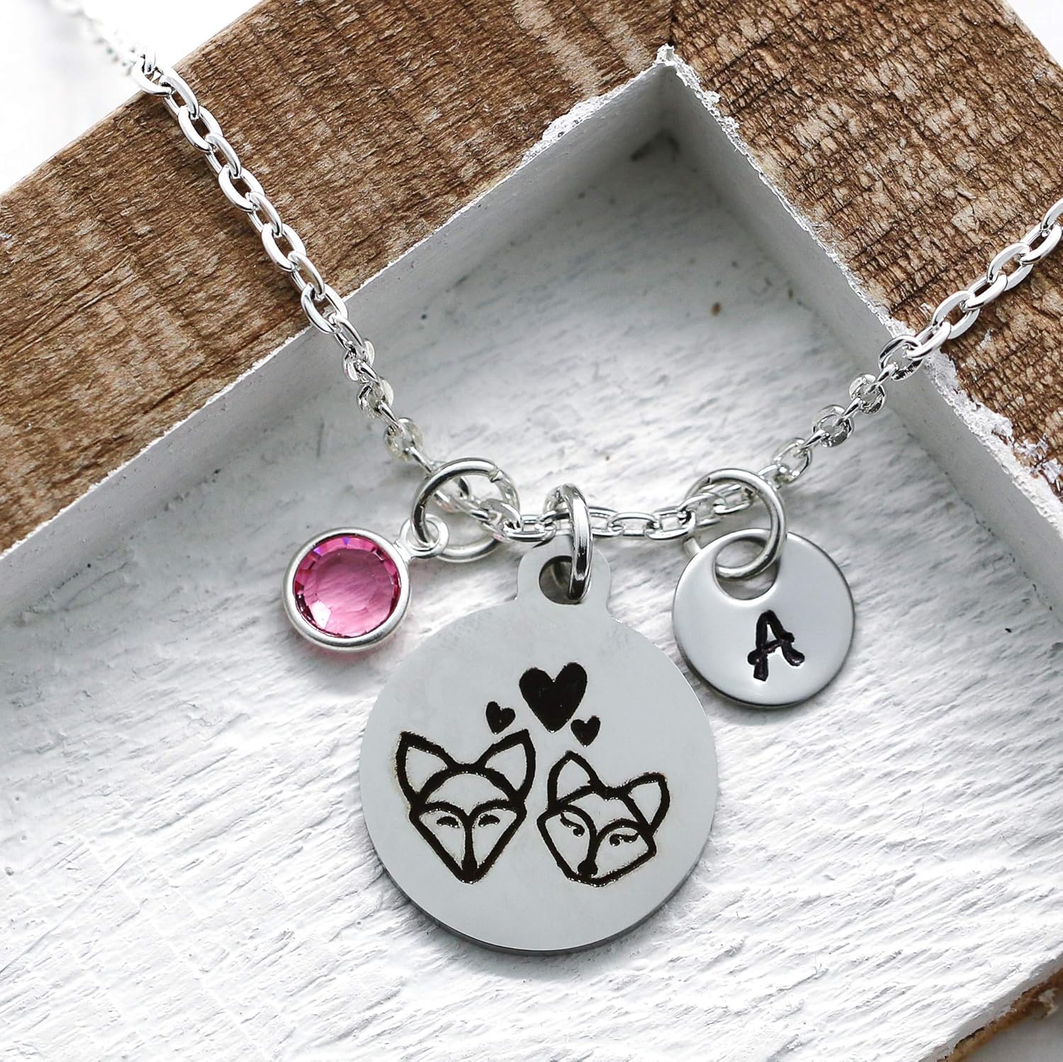 husband and wife birthstone necklace