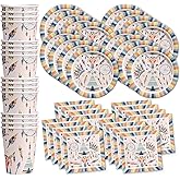 Tribal Boho Birthday Party Supplies Set Plates Napkins Cups Tableware Kit for 16