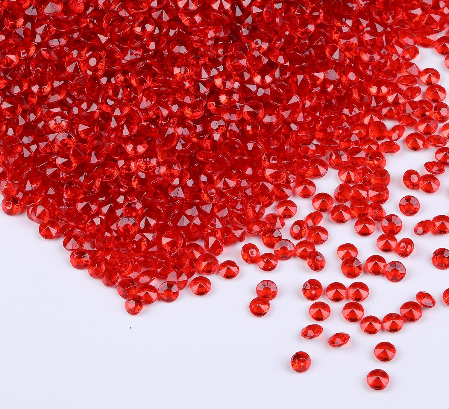 Vase Fillers - Gintoaria 10000 pcs/Pack Wedding Table Scatter Confetti Crystals Acrylic Diamonds Vase Fillers 4.5 mm Rhinestones for Wedding, Bridal Shower, Vase Beads Decorations (Red)