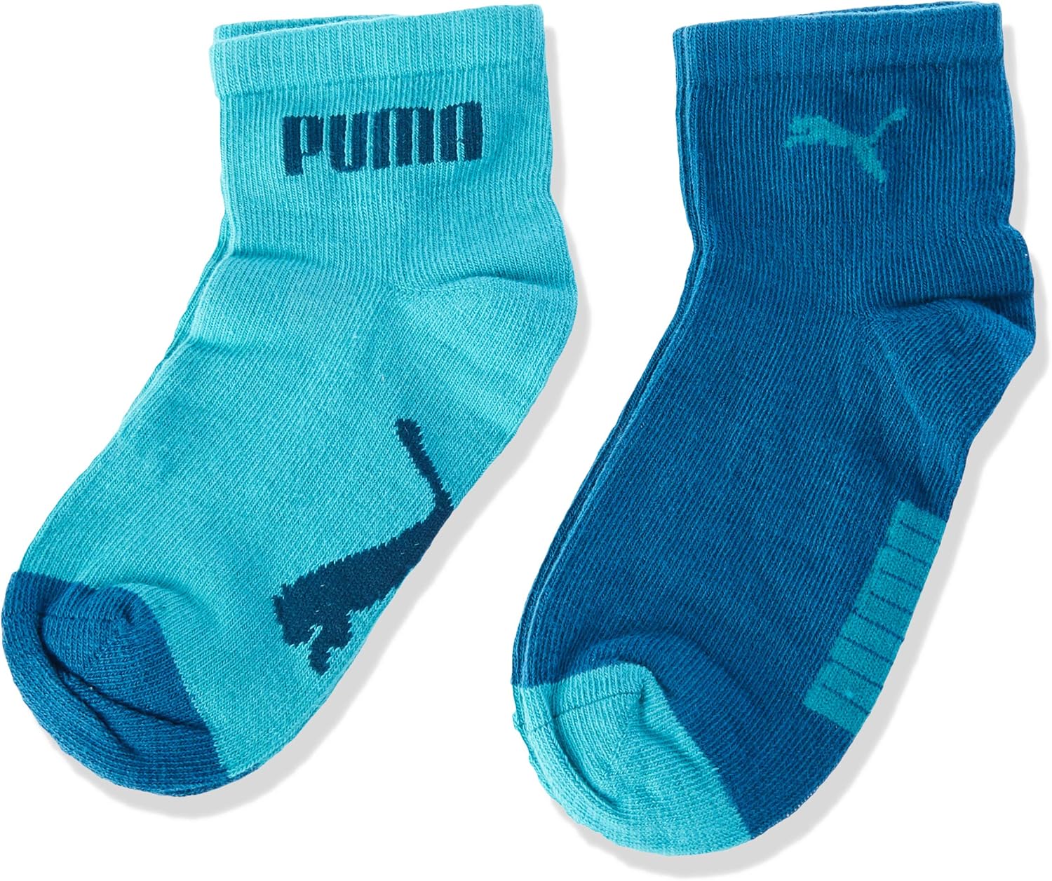 PUMA Baby Kids' Invisible Socks (3 Pack), aqua green, 19/22 (pack of 2