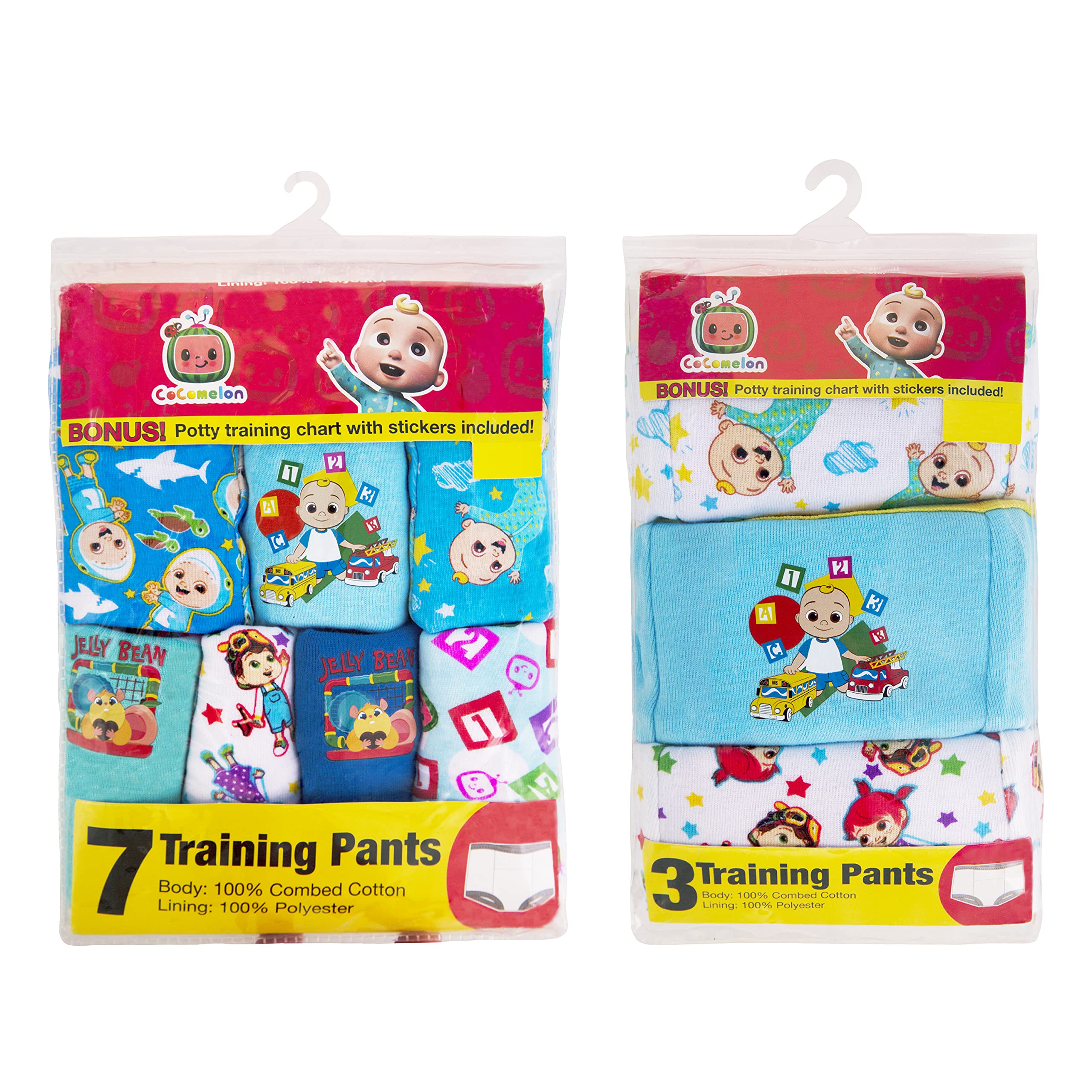 CoComelon Unisex Baby Amazon Exclusive Toddler Potty Training Pants with Stickers and Success Tracking Chart