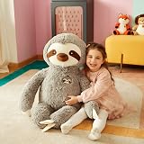 IKASA Large Sloth Stuffed Animal 78cm Grey Soft Plush Toy view 5