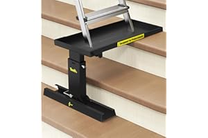 Tanfix Foldable | Heavy-Duty Ladder Extender Pro, High Strength Steel Material Design Ladder Extension Pro for Stairs w/Non-Slip Mat, 9.5-15" Adjustable Height, Applicable Feet Spacing 25"