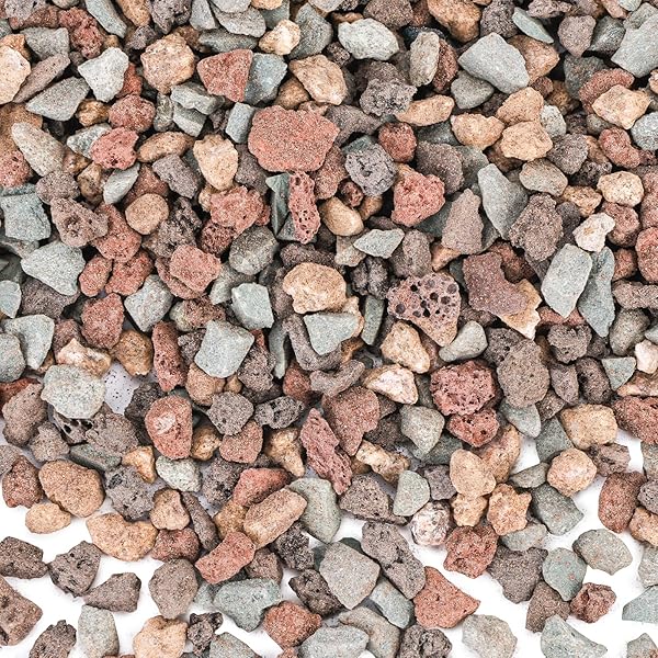 JOHOUSE 2LB HORTICULTURAL LAVA ROCKS, MIX ROCKS FOR PLANTS DECORATIVE PEBBLES FOR VASE FILLERS GARDENING TOP DRESSING CACTUS POTS INDOOR PUMICE POTTING SOIL AMENDMENT PLANT DRAINAGE