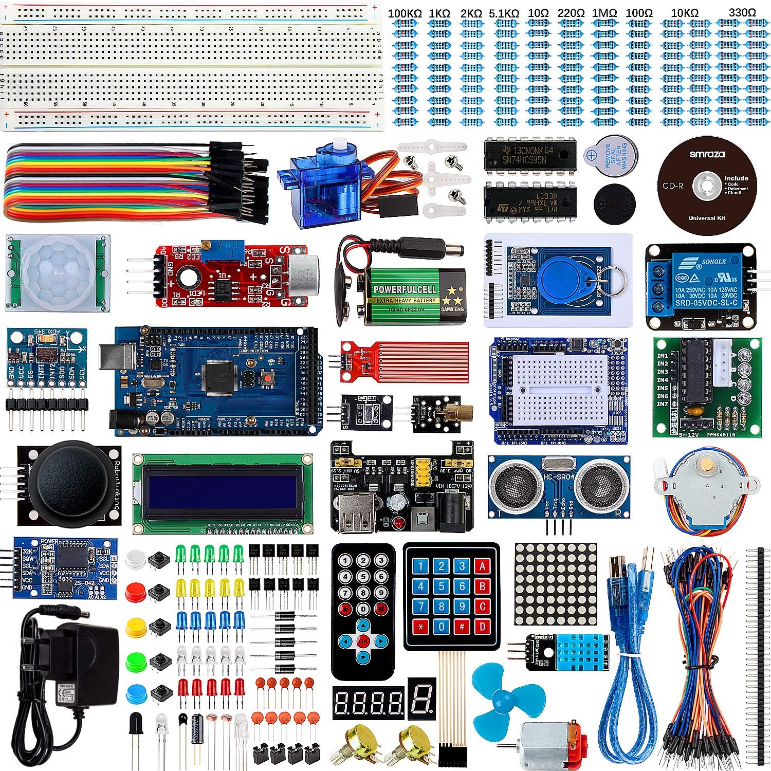 Smraza Starter Kit Complete with User Guide for Learning Kit Compatible with Arduino R3 Mega2560 Nano